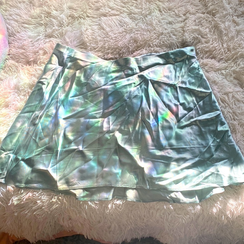 Satin mini skirt